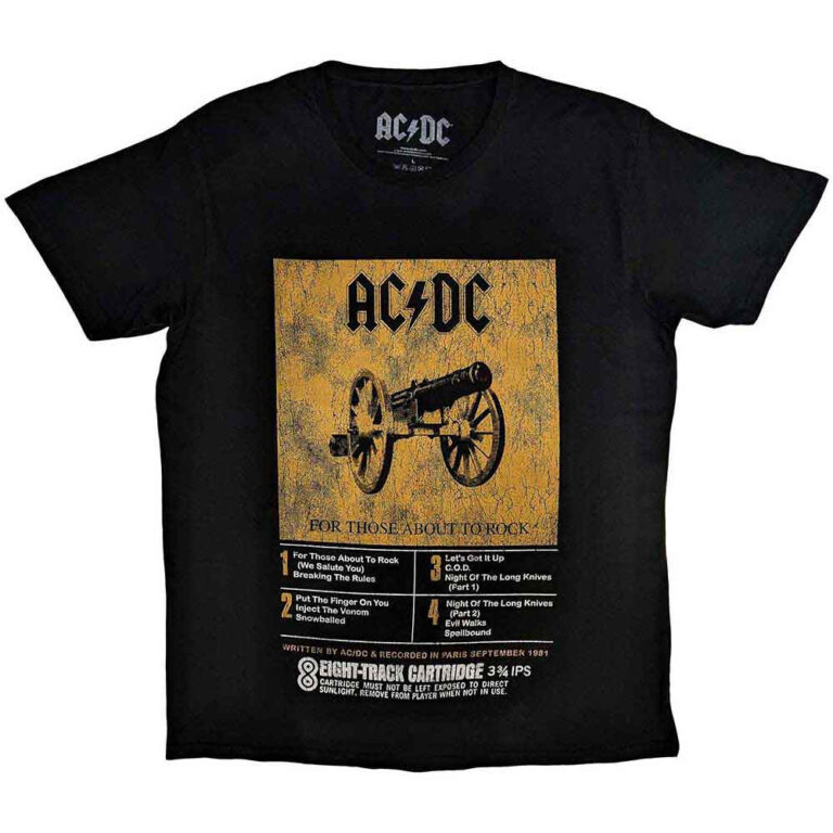 AC/DC 8 Track Black T-Shirt
