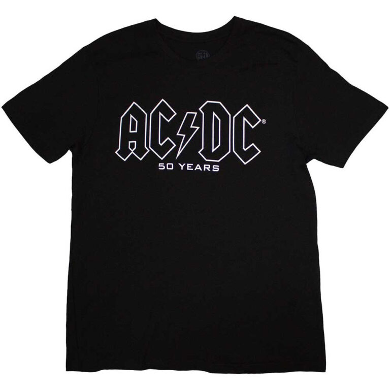 AC/DC Logo History Black Back Print T-Shirt