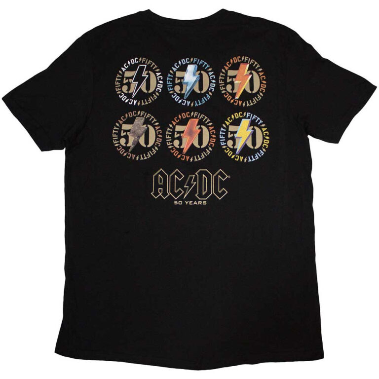 AC/DC Emblems Black Back Print T-Shirt