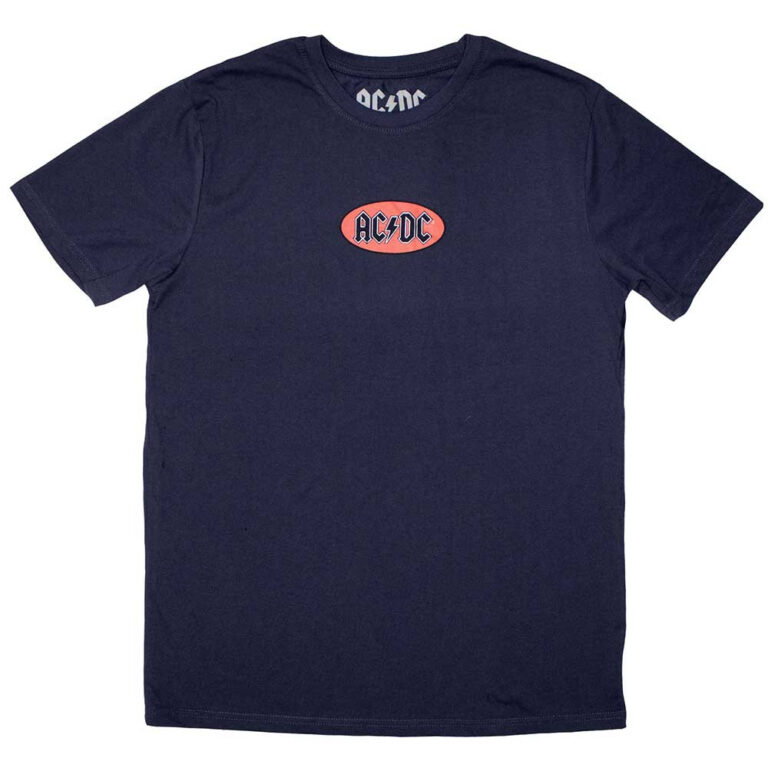 AC/DC Mini Oval Logo Navy Blue T-Shirt