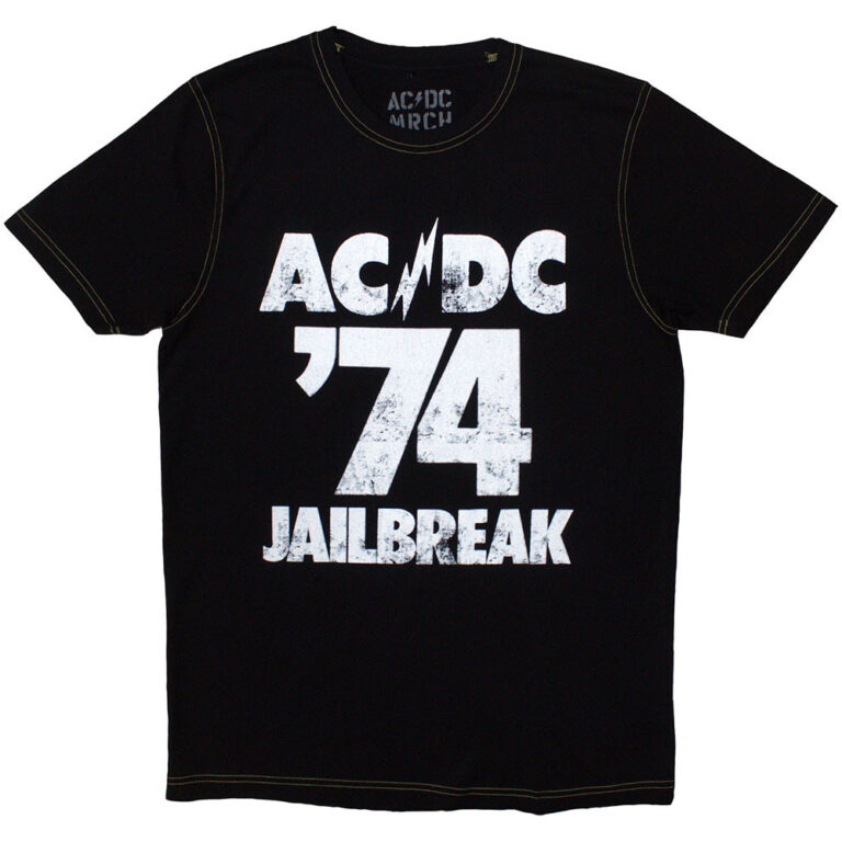 AC/DC 74 Jailbreak Black Back Print & Ex-Tour T-Shirt