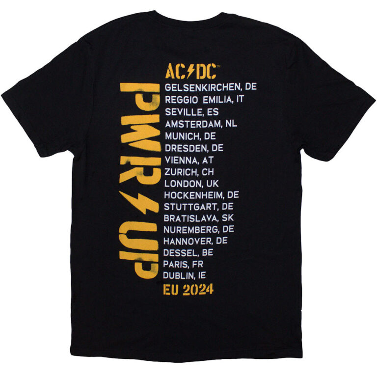 AC/DC Angus Triangle PWR-UP EU Tour ’26 Black Back Print & Ex-Tour T-Shirt