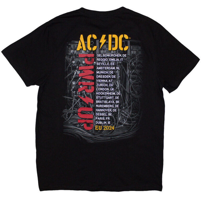 AC/DC Control Wires PWR-UP EU Tour ’24 Black Back Print & Ex-Tour T-Shirt