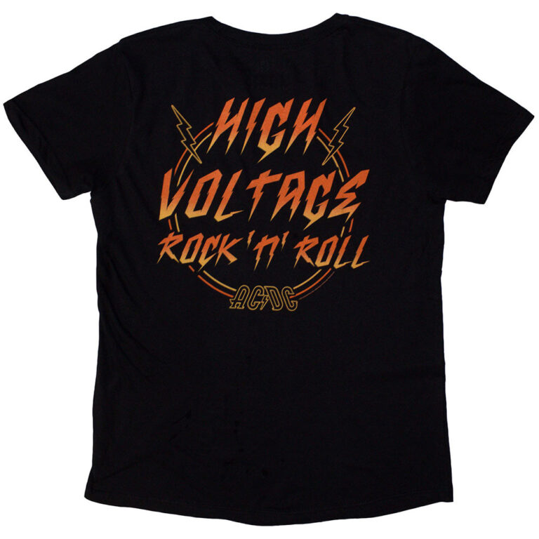 AC/DC High Voltage RnR Black Back Print Ladies T-Shirt
