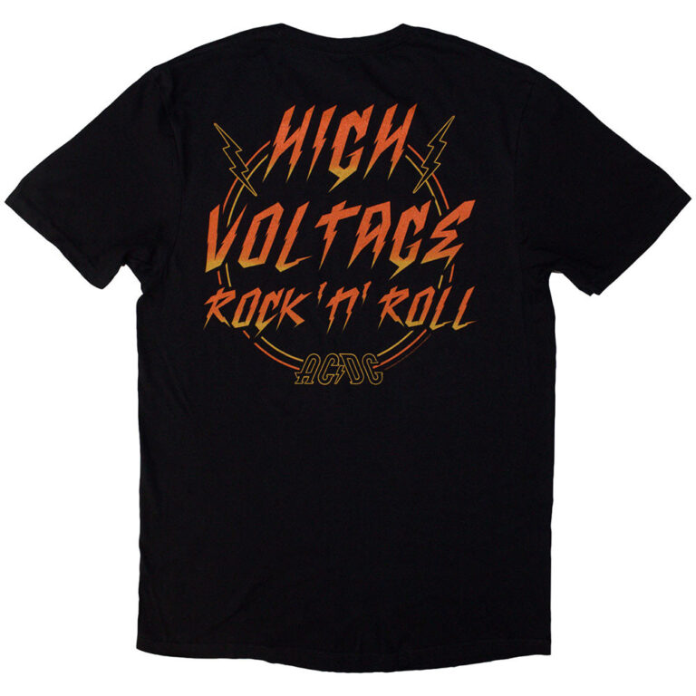 AC/DC High Voltage RnR Black Back Print T-Shirt