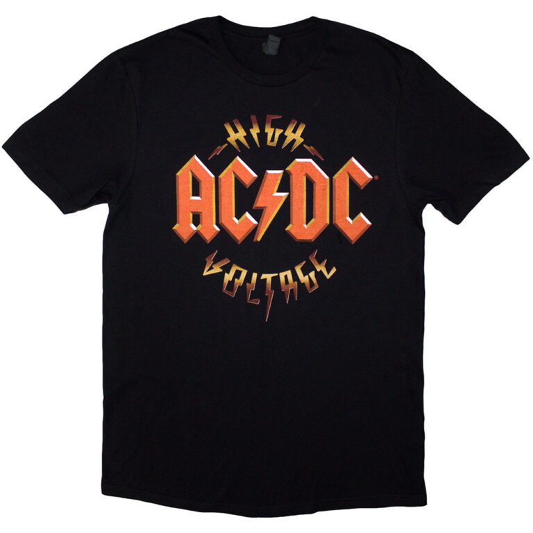 AC/DC High Voltage RnR Black Back Print T-Shirt