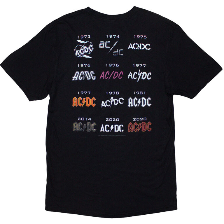AC/DC History Logo Black Back Print T-Shirt