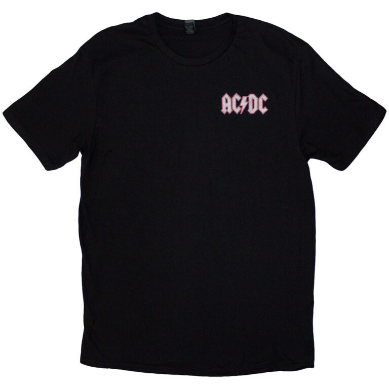 AC/DC Mini Logo / Dirty Deeds Black Back Print T-Shirt