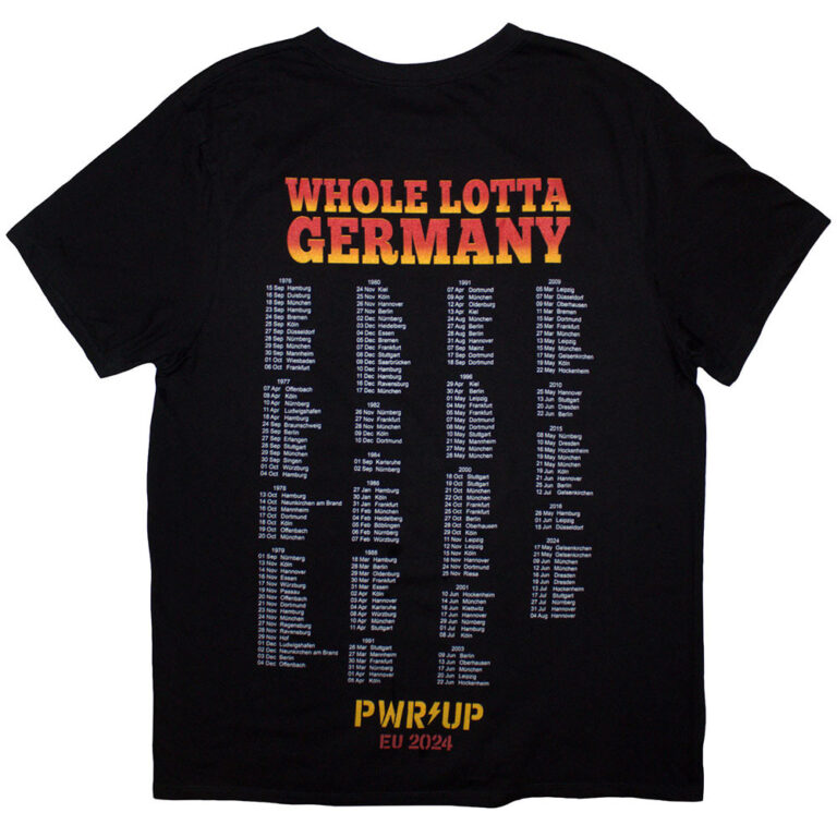 AC/DC Whole Lotta Germany PWR-UP EU Tour ’24 Black Back Print & Ex-Tour T-Shirt