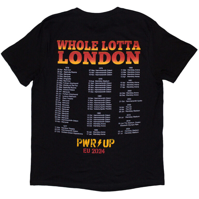 AC/DC Whole Lotta London PWR-UP EU Tour ’24 Black Back Print & Ex-Tour T-Shirt