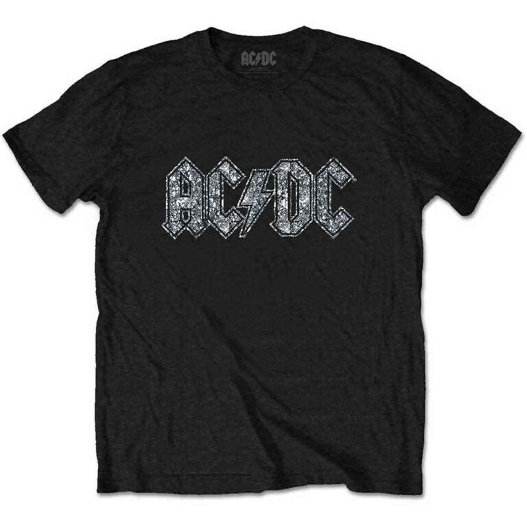 AC/DC Logo Black Embellished Kids T-Shirt