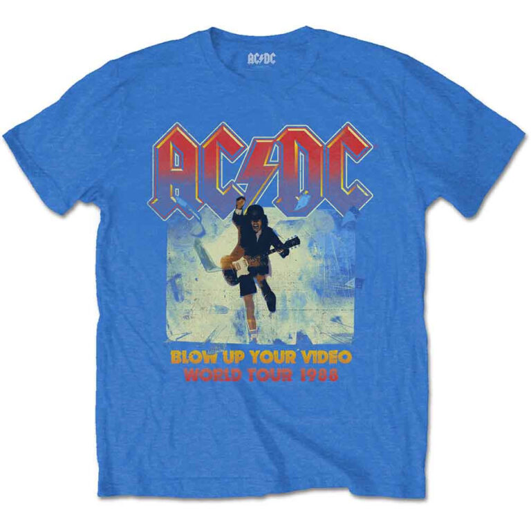 AC/DC Blow Up Your Video Mid Blue T-Shirt