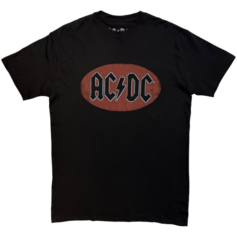 AC/DC Oval Logo Vintage Black T-Shirt