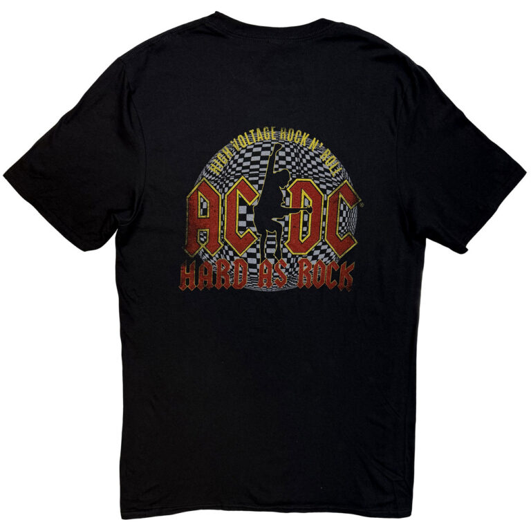 AC/DC Hard As Rock Black Back Print T-Shirt