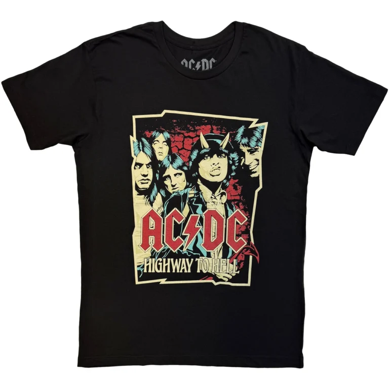 AC/DC Highway To Hell Sketch Black T-Shirt
