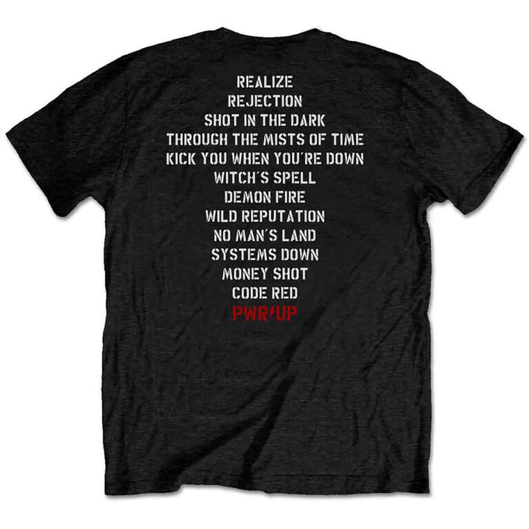 AC/DC Dark Stage/Track list Black Back Print T-Shirt