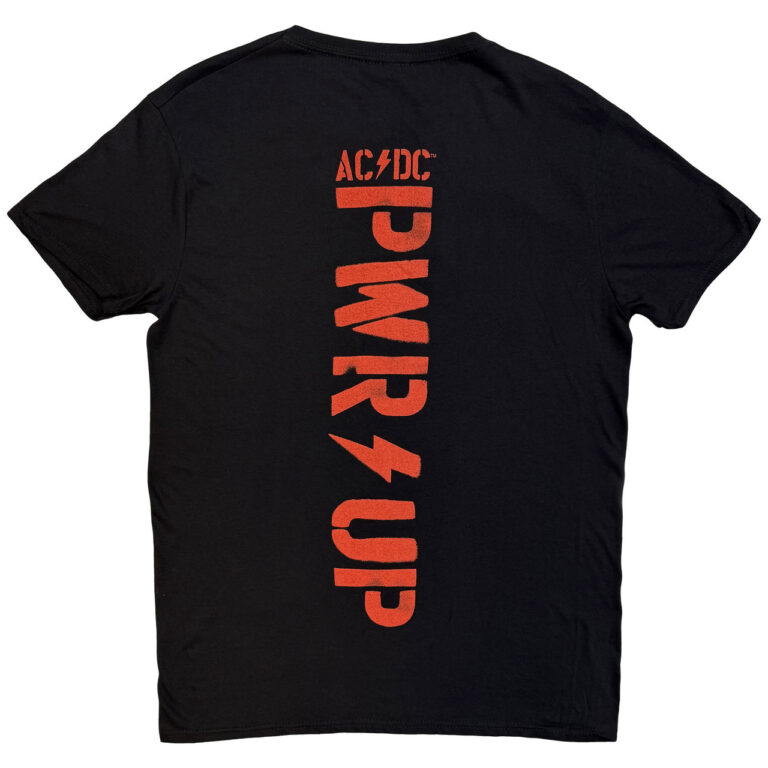 AC/DC Angus Finger Horns Black Back Print T-Shirt