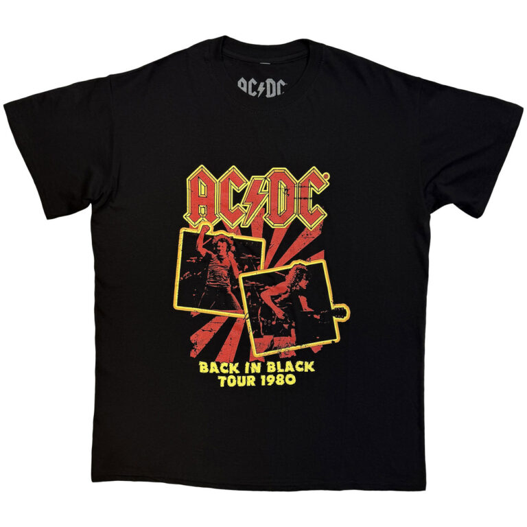AC/DC Back in Black Tour 1980 Black T-Shirt