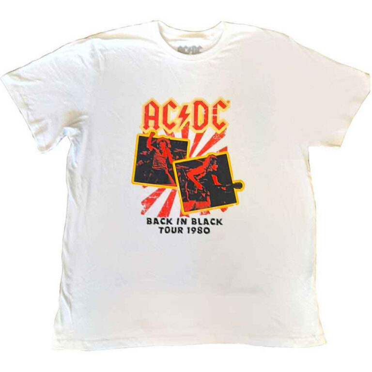AC/DC Back in Black Tour 1980 White T-Shirt