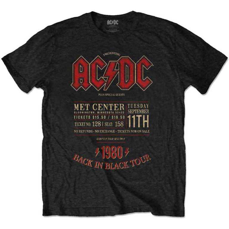 AC/DC Minnesota ’80 Black T-Shirt