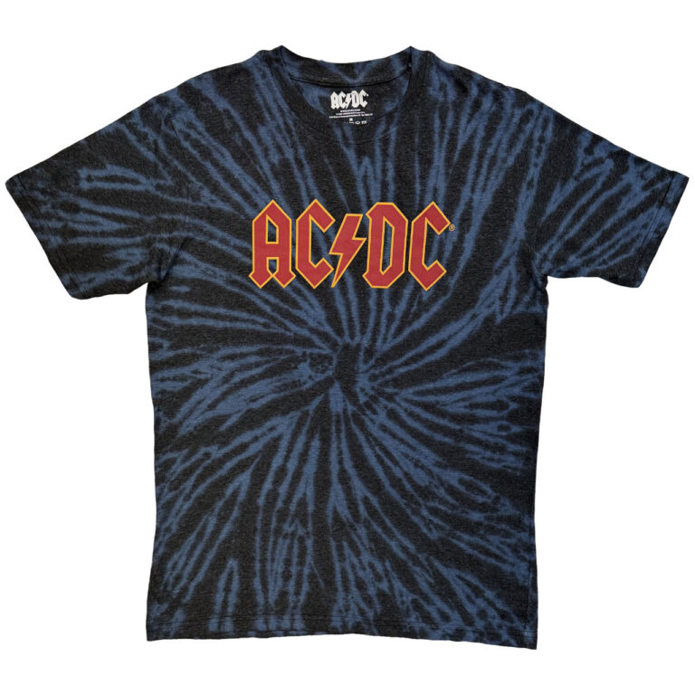 AC/DC Logo Dip-Dye On Black Wash Collection T-Shirt