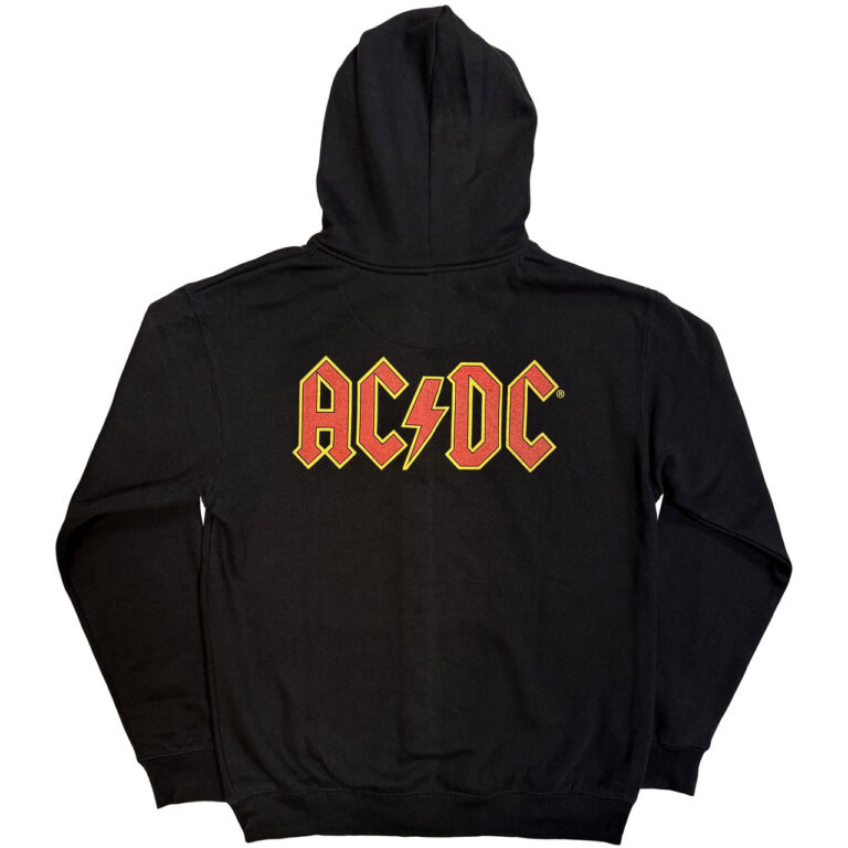 AC/DC Logo Black Back Print Zip Hoodie