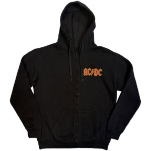 AC/DC Logo Black Back Print Zip Hoodie