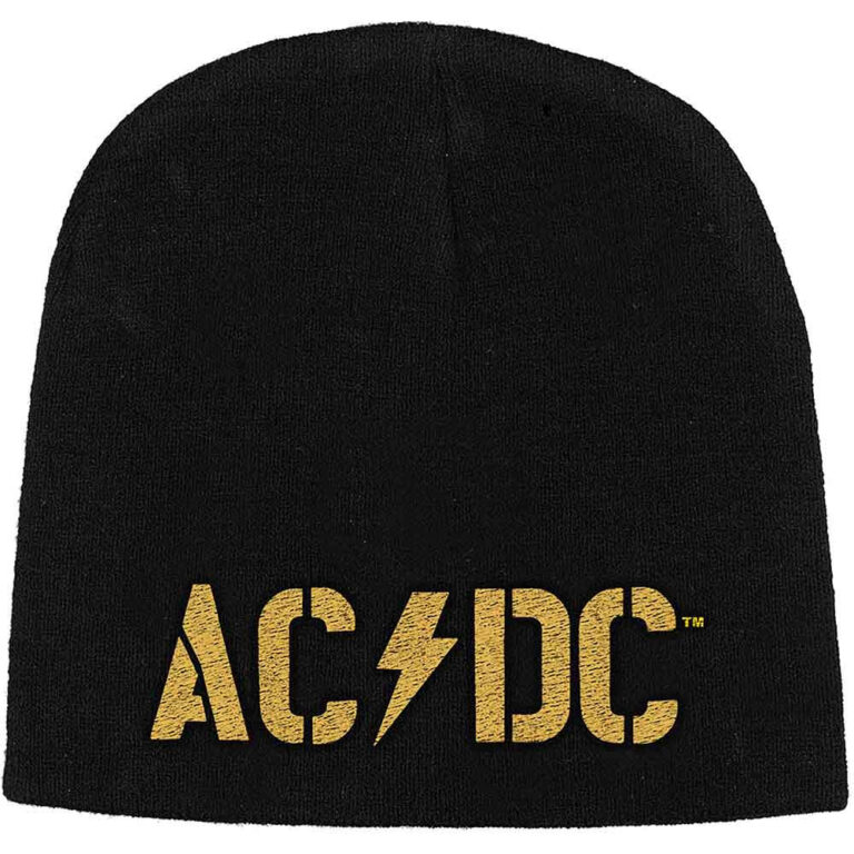 AC/DC Unisex PWR-UP Band Logo Black Beanie Hat