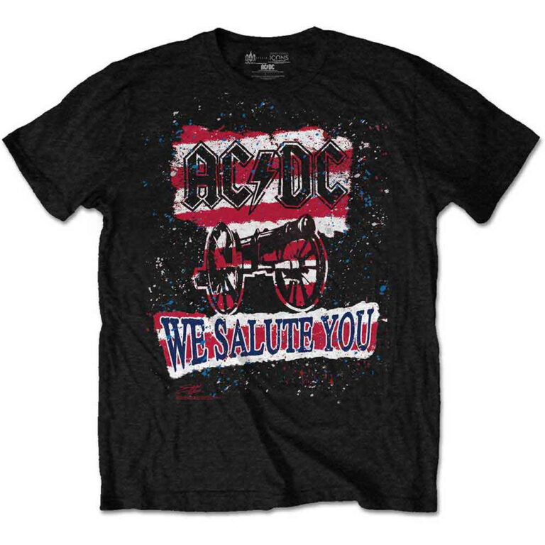 AC/DC We Salute You Stripe Black T-Shirt