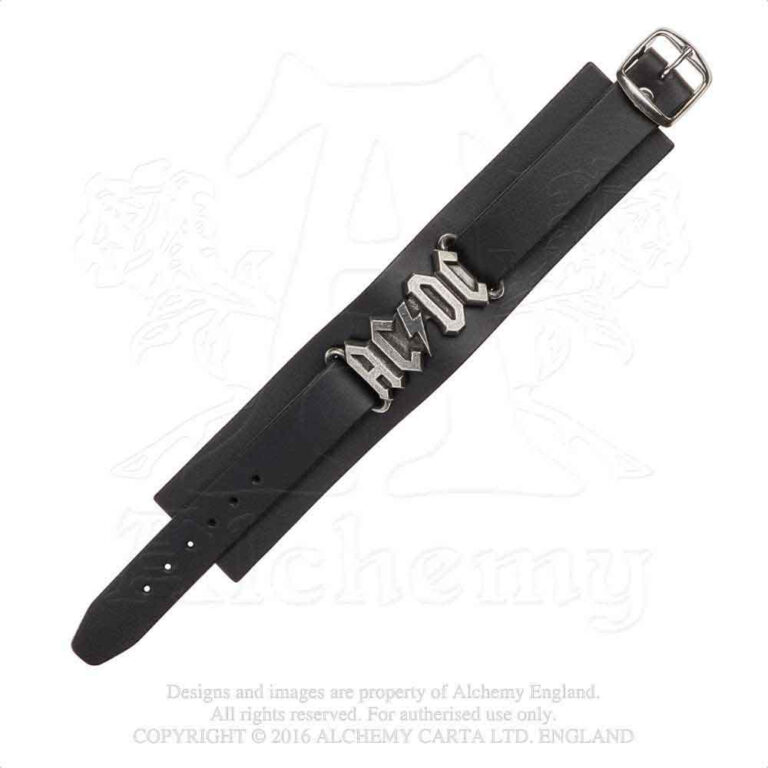 AC/DC Logo Leather Wrist Strap