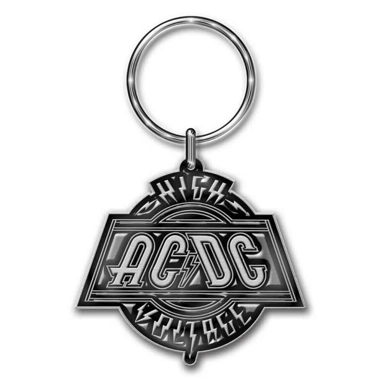 AC/DC High Voltage Die-Cast Relief Keychain