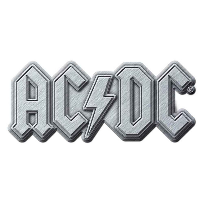 AC/DC Metal Logo Die-Cast Relief Pin Badge