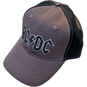 AC/DC Black Logo Charcoal Grey & Black 2-Tone Baseball Cap