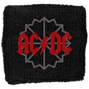 AC/DC Embroidered Wristband: Black Ice Logo Embroidered Wristband