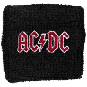 AC/DC Embroidered Wristband: Red Logo Embroidered Wristband