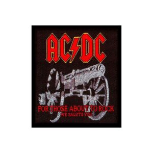 AC/DC For those about to Rock Red Glitter Patch