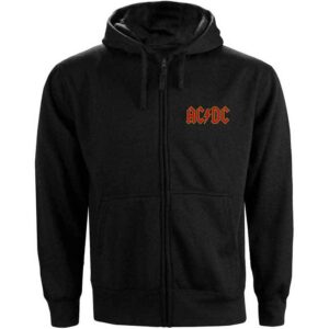AC/DC Logo Black Back Print Zip Hoodie