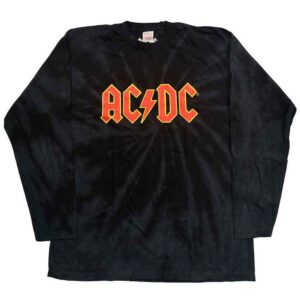 AC/DC Logo Black Wash Collection Long Sleeve T-Shirt