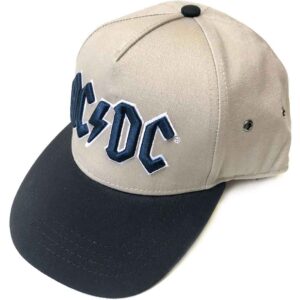 AC/DC Navy Logo Black & Sand Snapback Cap