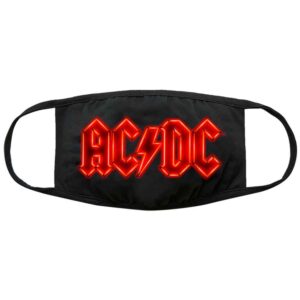 AC/DC Neon Logo Black Face Mask