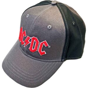 AC/DC Red Logo Charcoal Grey & Black 2-Tone Baseball Cap