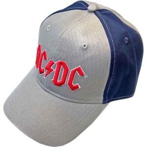 AC/DC Red Logo Grey & Navy Blue 2-Tone Baseball Cap