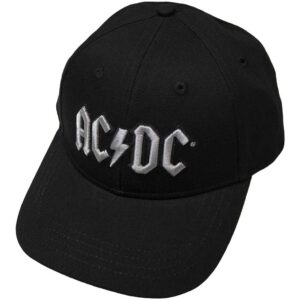 AC/DC Silver Logo Black Baseball Cap