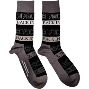 AC/DC Unisex Back In Black Black UK Size 7 - 11 Ankle Socks