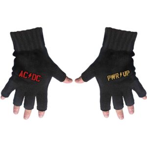 AC/DC Unisex PWR-UP Logo Black Fingerless Gloves
