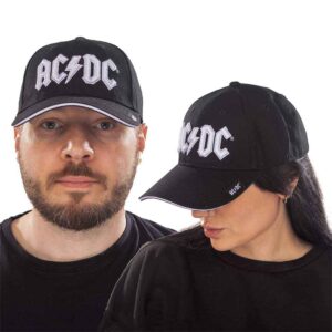 AC/DC White Logo Black Baseball Cap