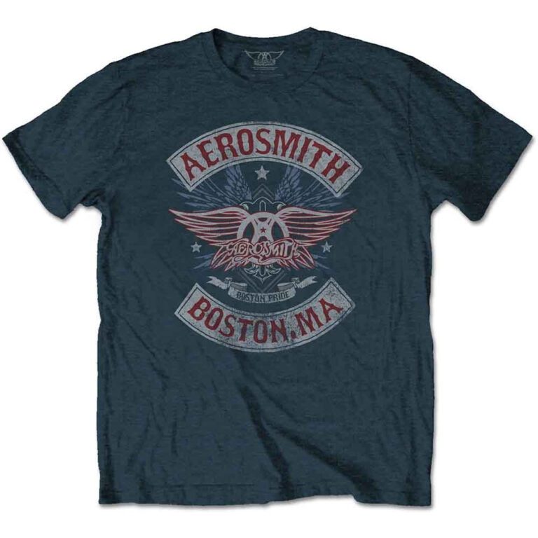 Aerosmith Boston Pride Denim Blue T-Shirt