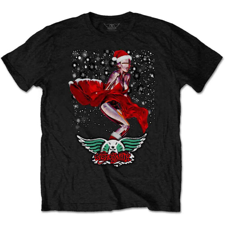 Aerosmith Robo Santa Black T-Shirt