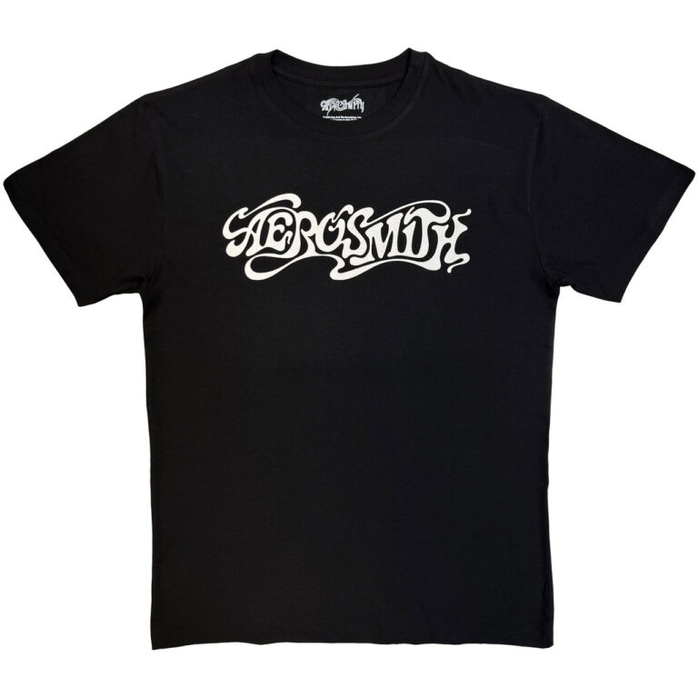 Aerosmith Logo Mono Black T-Shirt