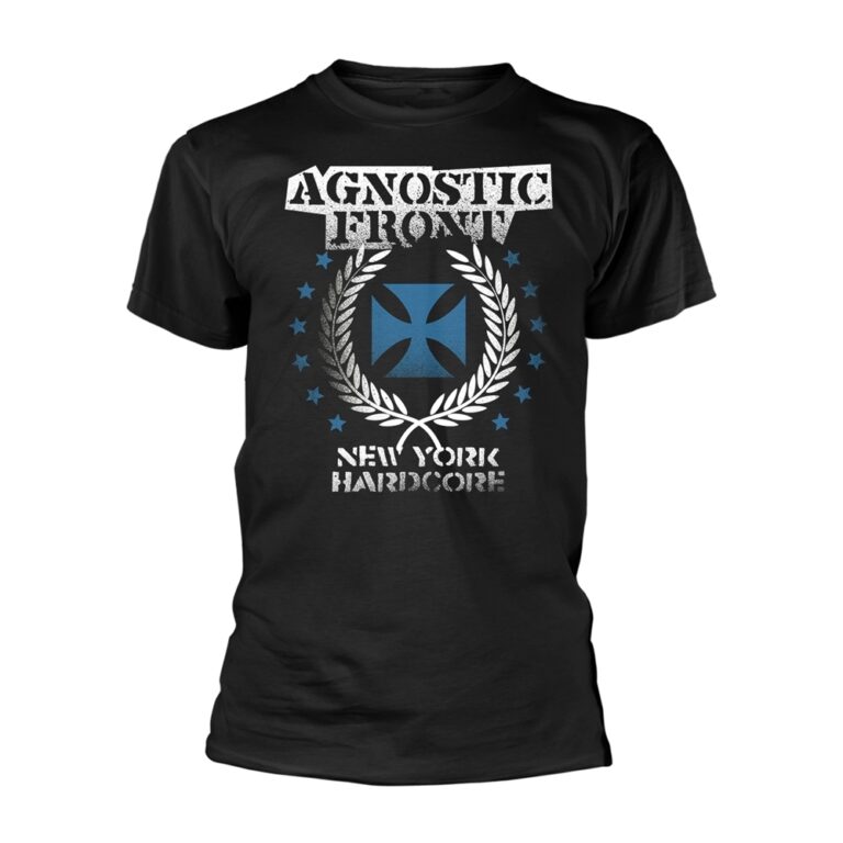 Agnostic Front – Blue Iron Cross Front / Back Print T-Shirt